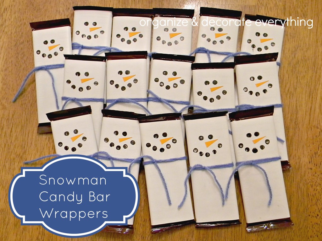 Christmas Crafts Snowman Candy Bar Wrappers