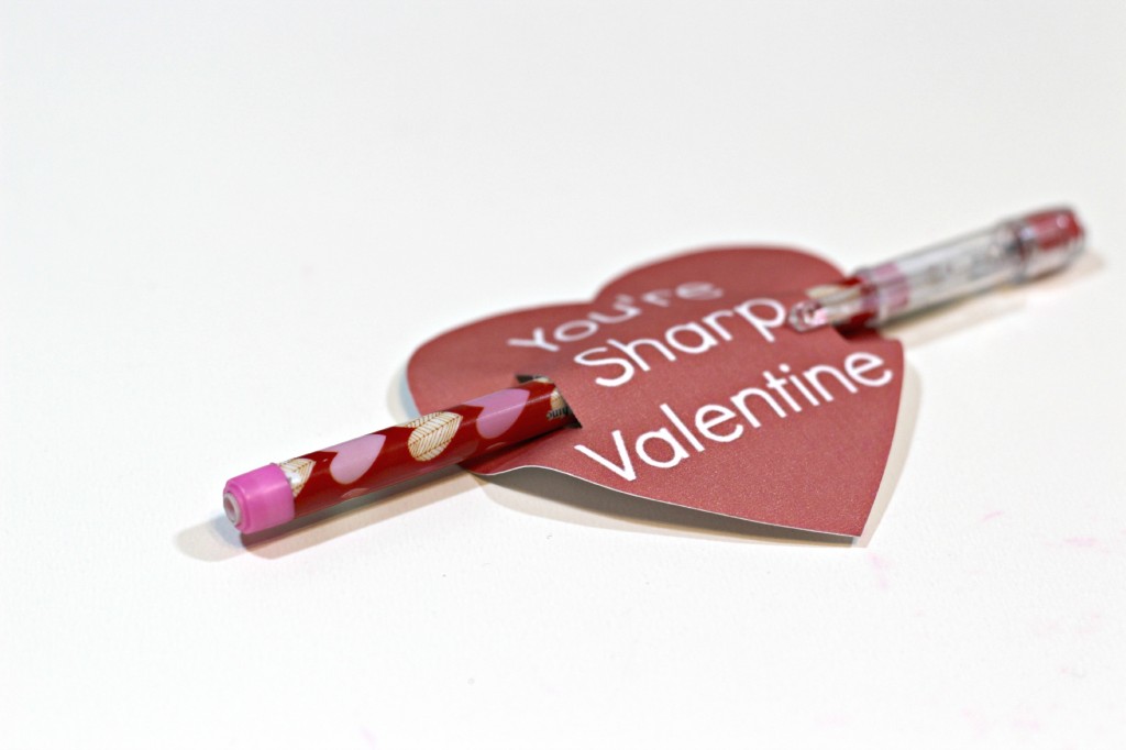 Pencil Valentine with free Heart Printables - Organize and Decorate