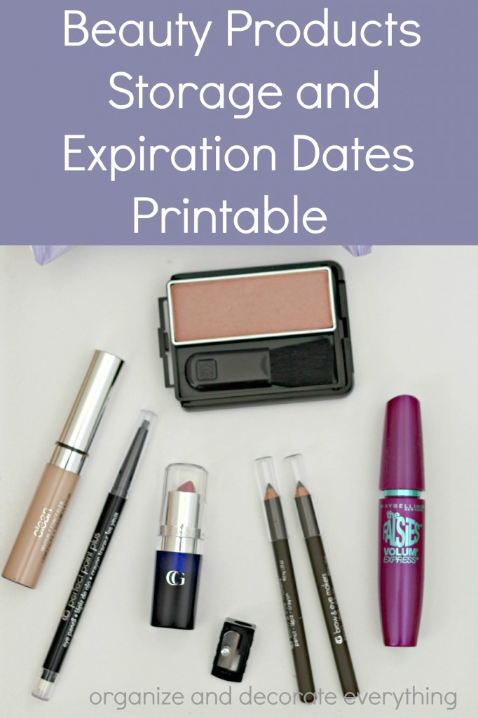 Beauty Products Storage and Expiration Dates Printable