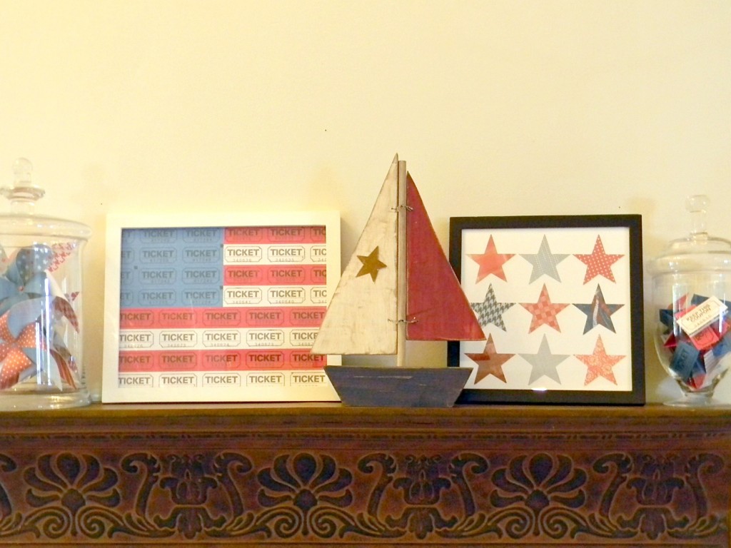 4th of July Star Art with other decor