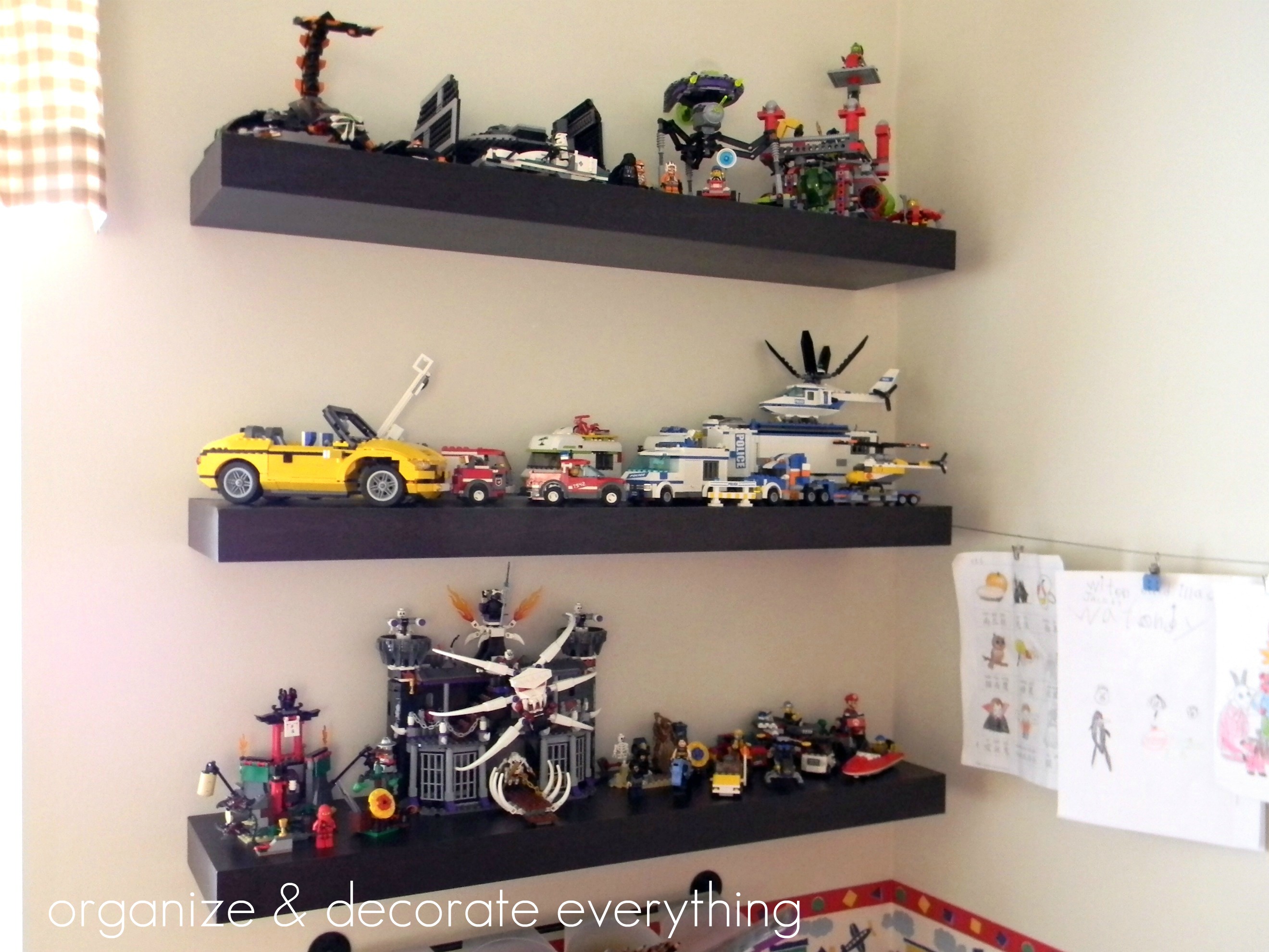 wall shelves to display legos