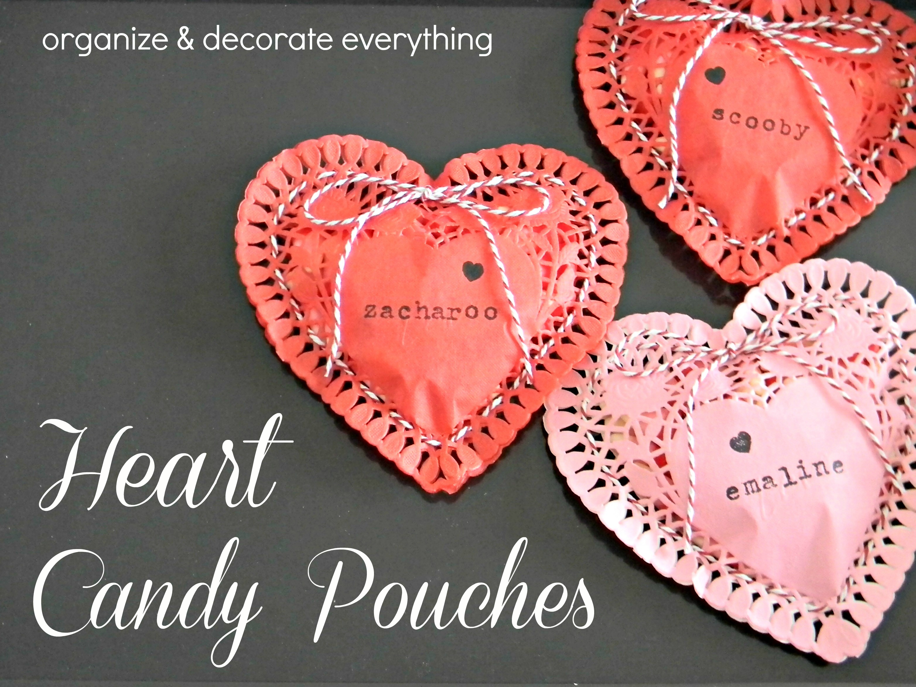 Heart Candy Pouches by Organiize & Decorate Everything 