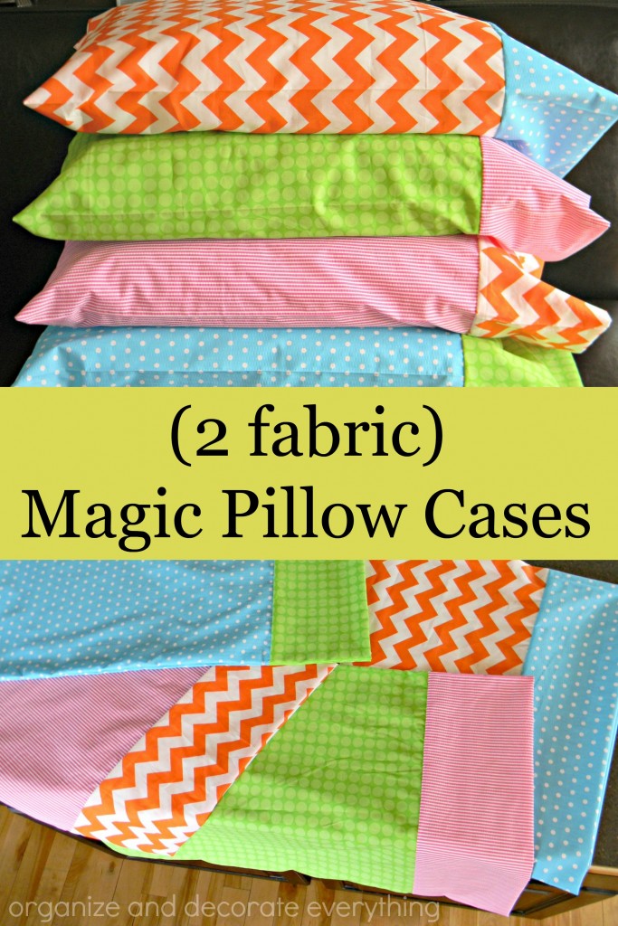 2 fabric magic pillow cases are easy to make and coordinate with any decor