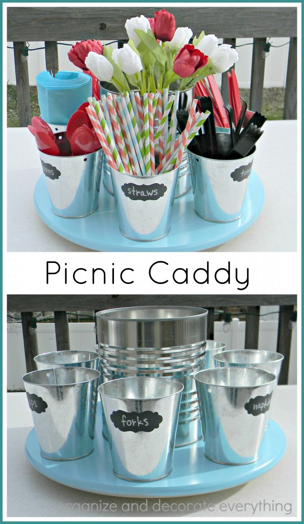 Lazy Susan Picnic Caddy for easy Outdoor Dining