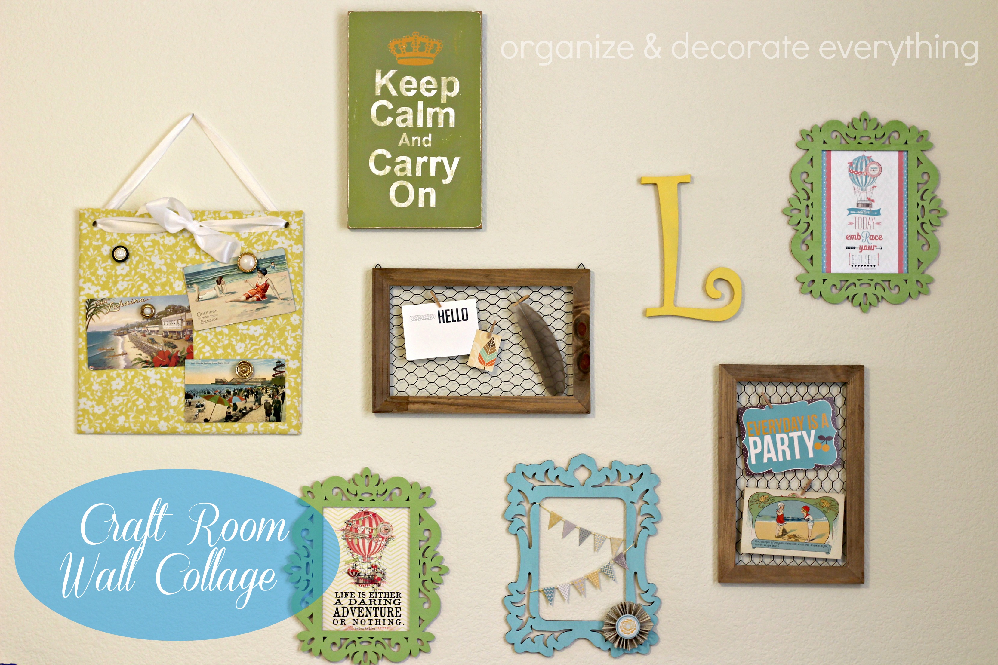Craft Room Wall Collage - Organize and Decorate Everything