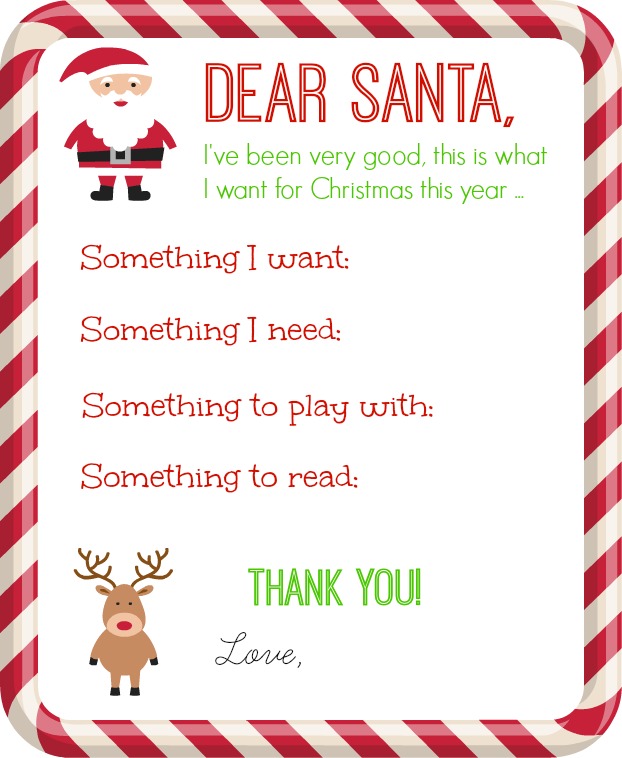 Dear Santa Letter Printable - Organize and Decorate Everything