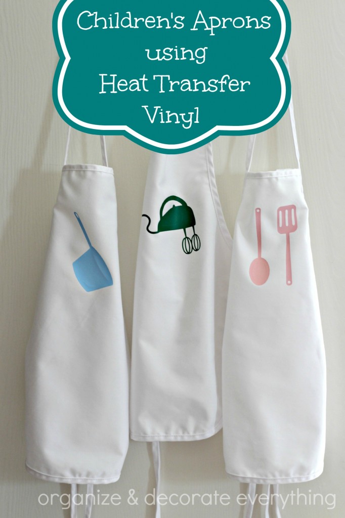 Children's Aprons with Heat Transfer Vinyl Applique.1