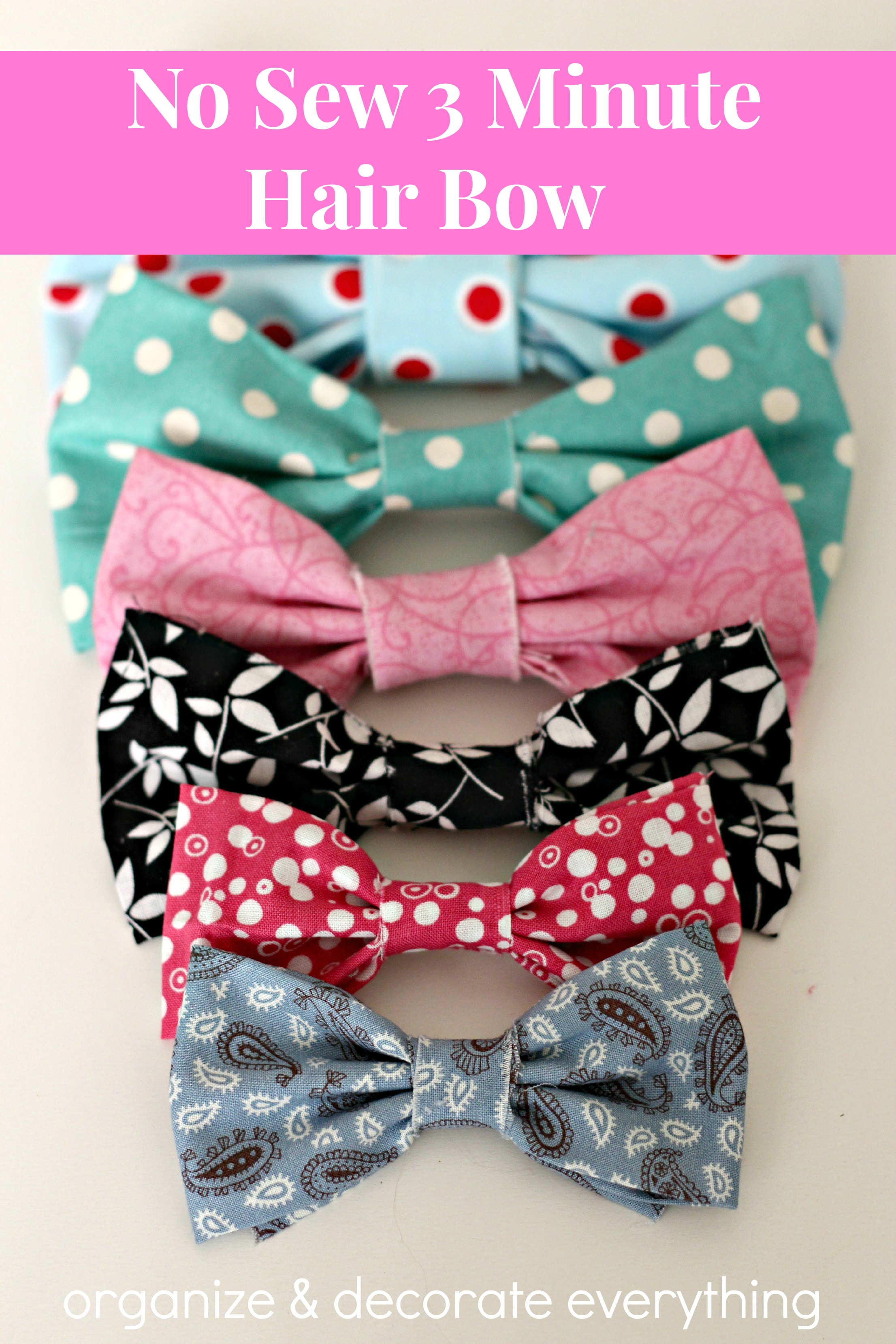 Emilee Likes No Sew 3 Minute Hair Bows Organize And Decorate 