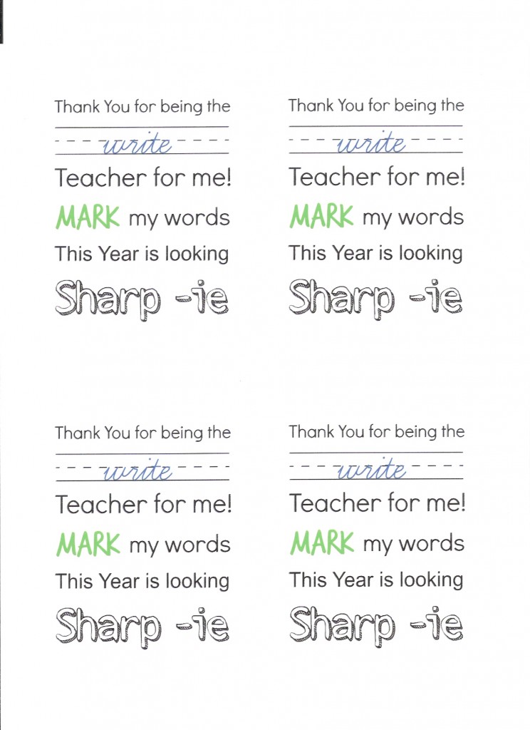 Teacher thank you printable