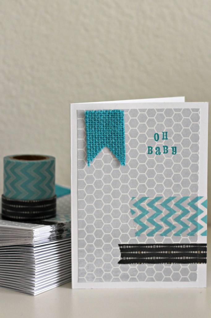 Washi Tape and Burlap Card 3