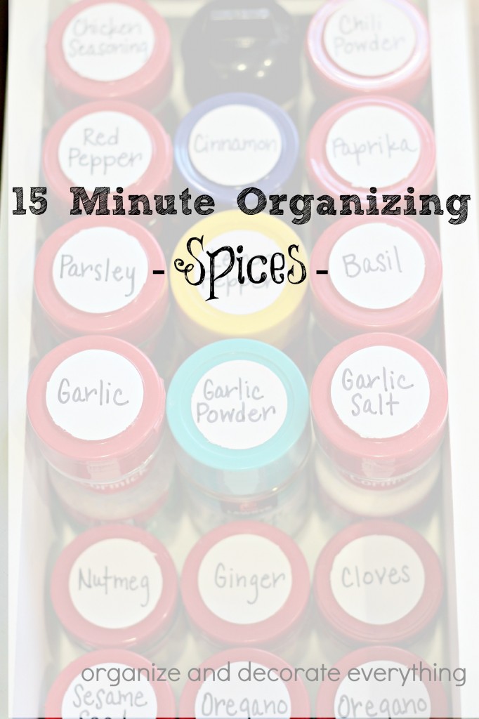15 Minute Organizing Spices - Organize and Decorate Everything