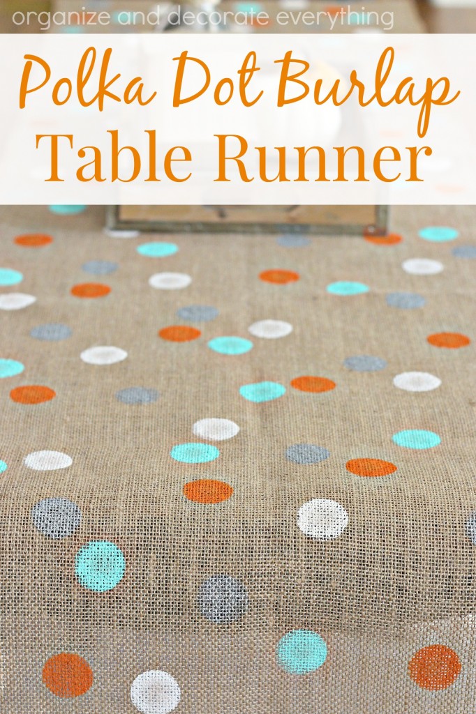 Polka Dot Burlap Table Runner by Organize and Decorarte Everything