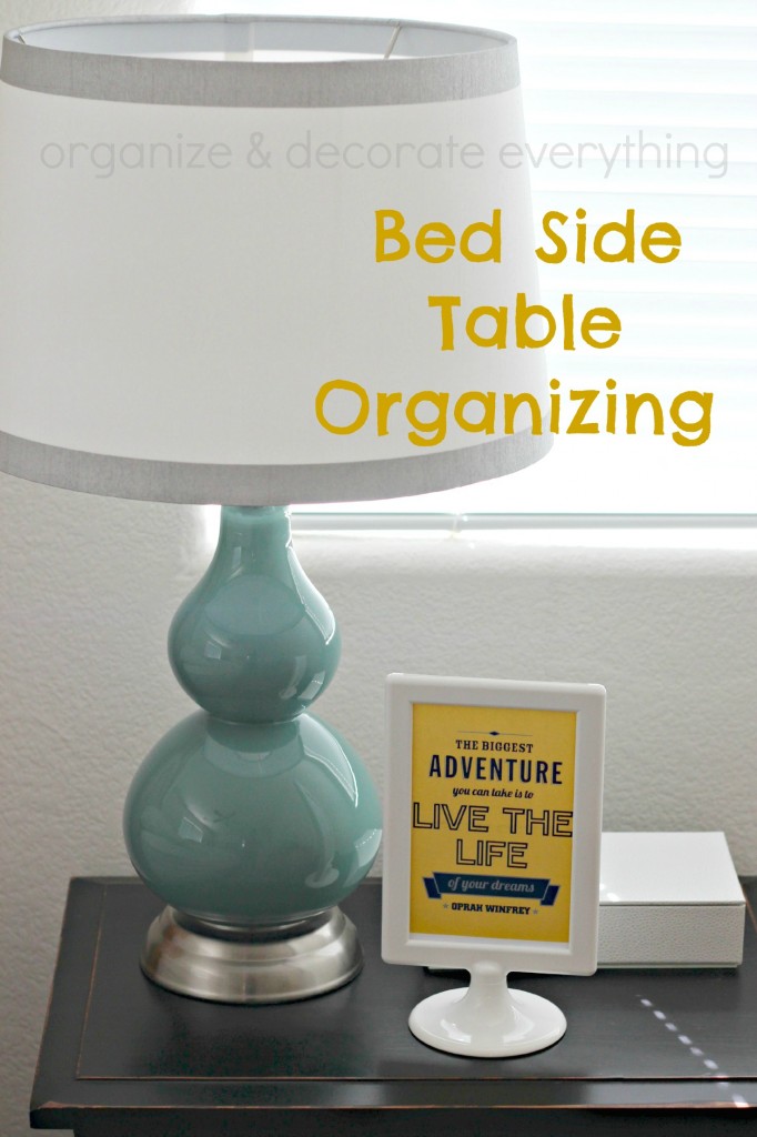 bed side table organizing