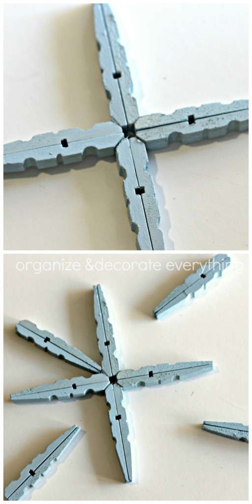 Clothespin Snowflake Ornament 22.1