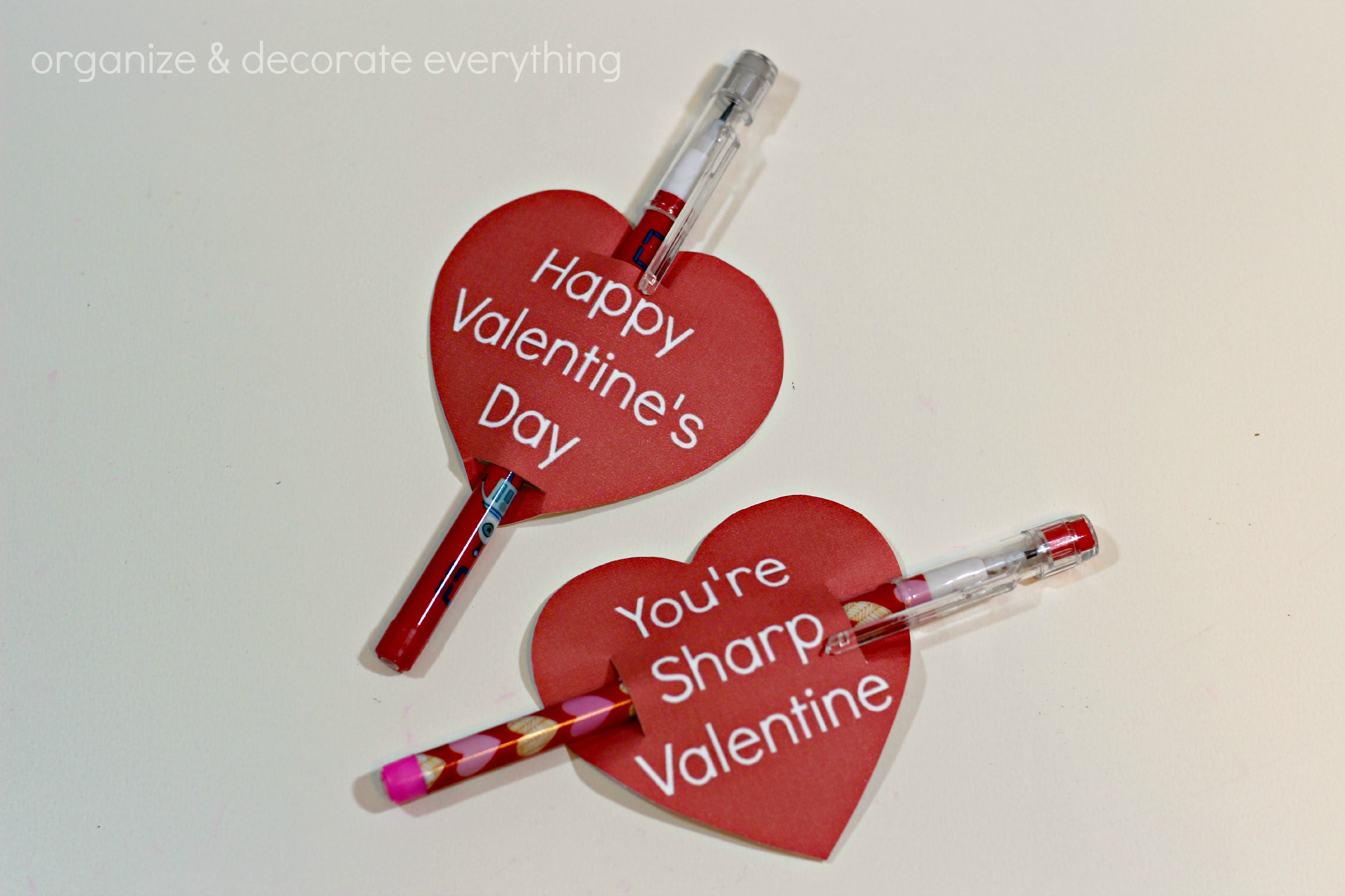 Pencil Valentine With Free Heart Printables Organize And Decorate Everything