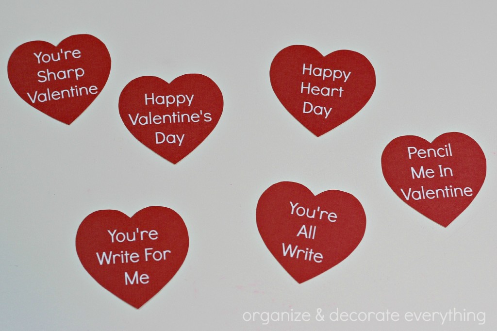 Pencil Valentine with free Heart Printables - Organize and Decorate  Everything