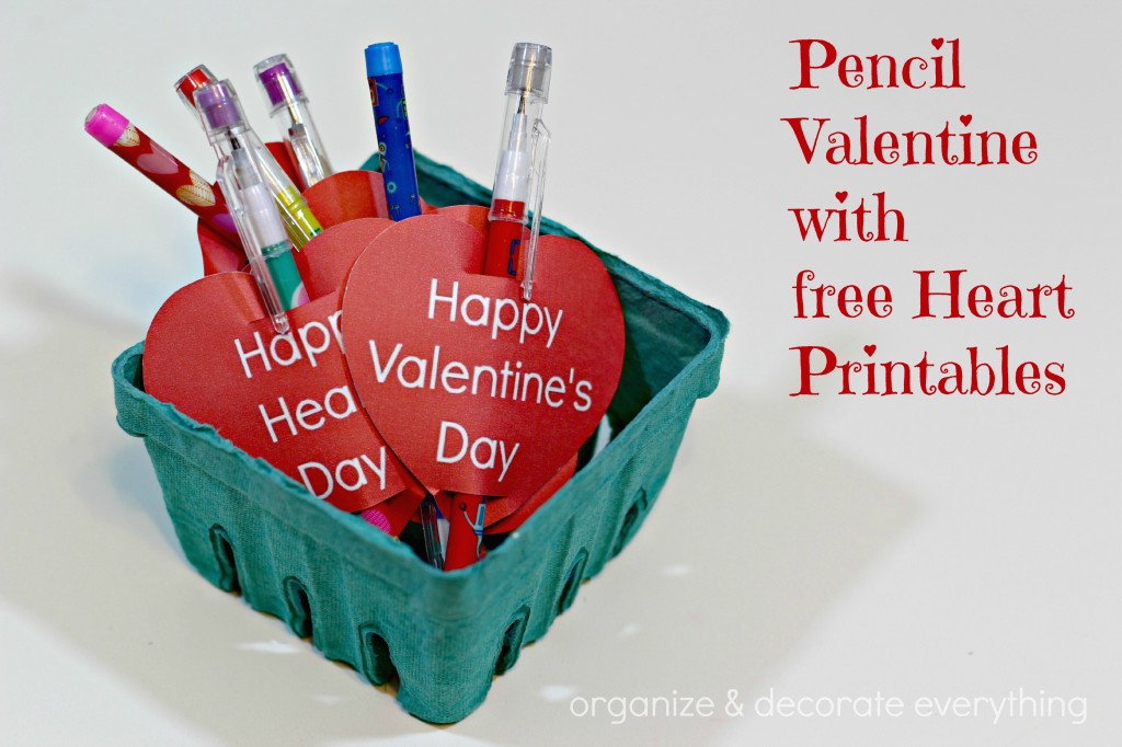 Pencil Valentine with free Printables