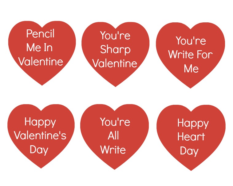 Printable for Valentine Pencils