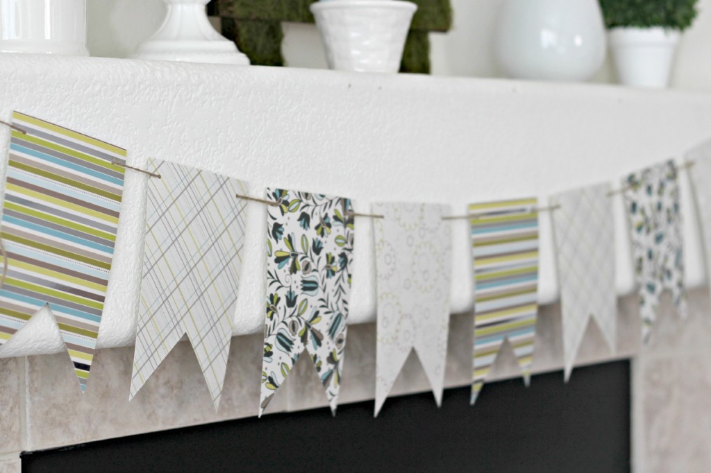 Green and White Easter Mantel banner .1