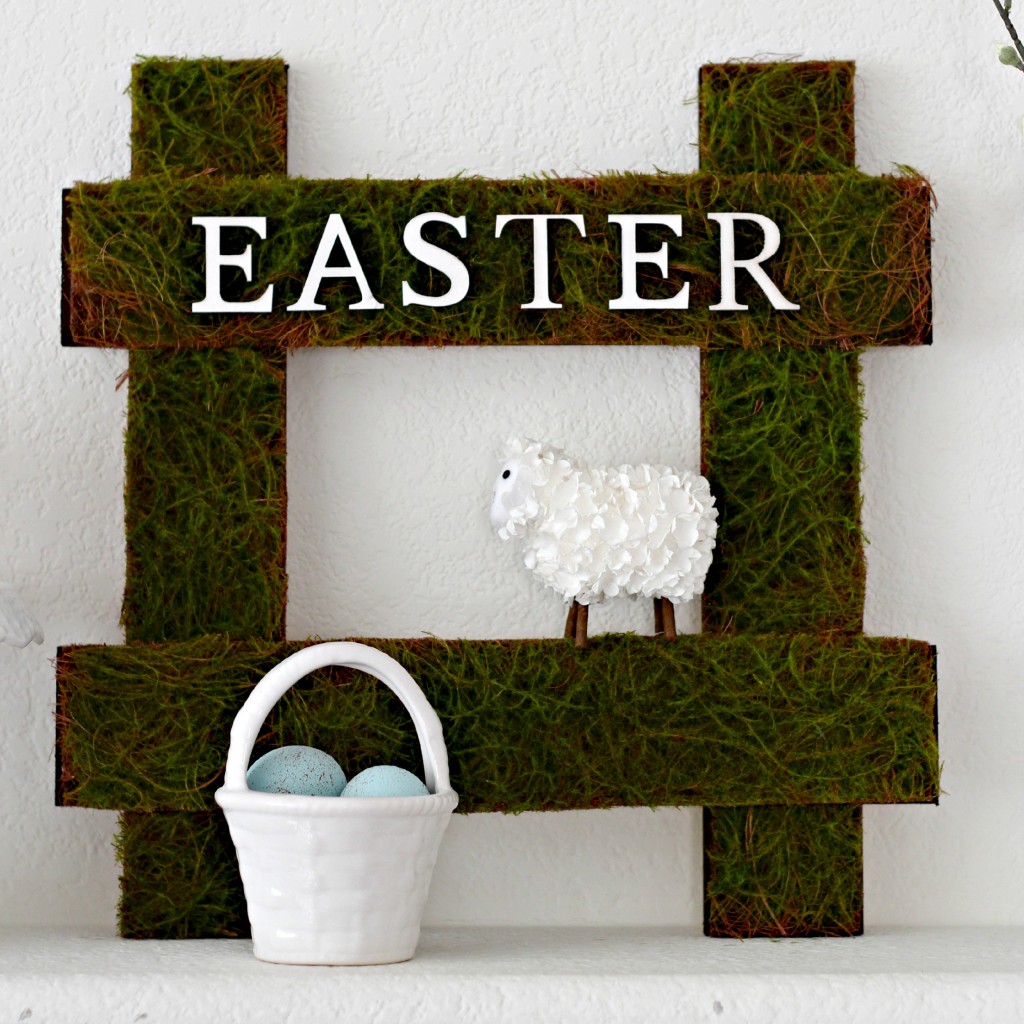 Green and White Easter Mantel sign .1
