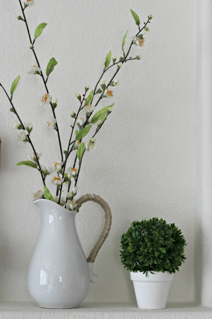 Green and White Easter pitcher and topiary .1