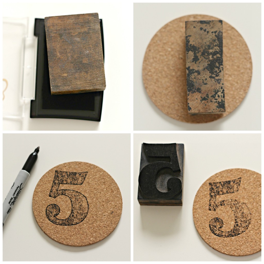 Number Stamped Coasters 1