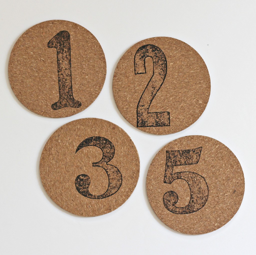 Number Stamped Coasters 5