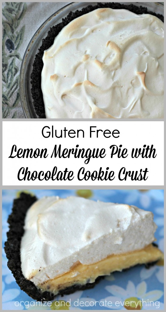 Gluten Free Lemon Meringue Pie with Chocolate Cookie Crust is the perfect refreshing dessert