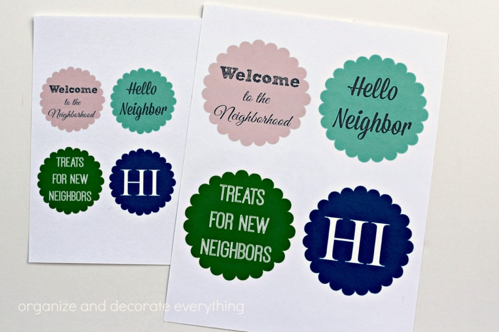 Neighbor Gift Ideas printables