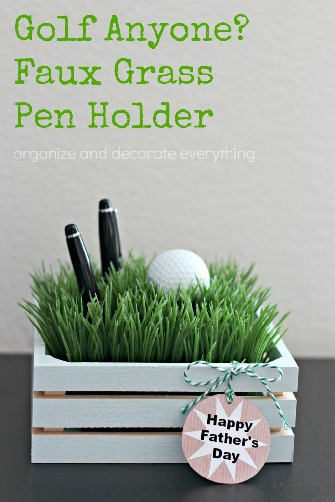 Faux Grass Pen Holder