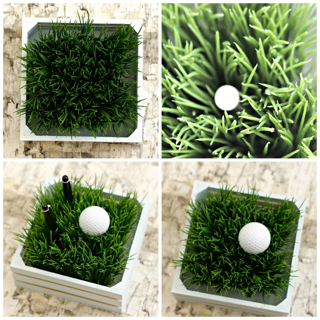 Faux Grass Pen Holder with Father's Day Tags - Organize and Decorate ...