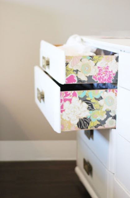 How to Decorate with Florals - dresser drawers