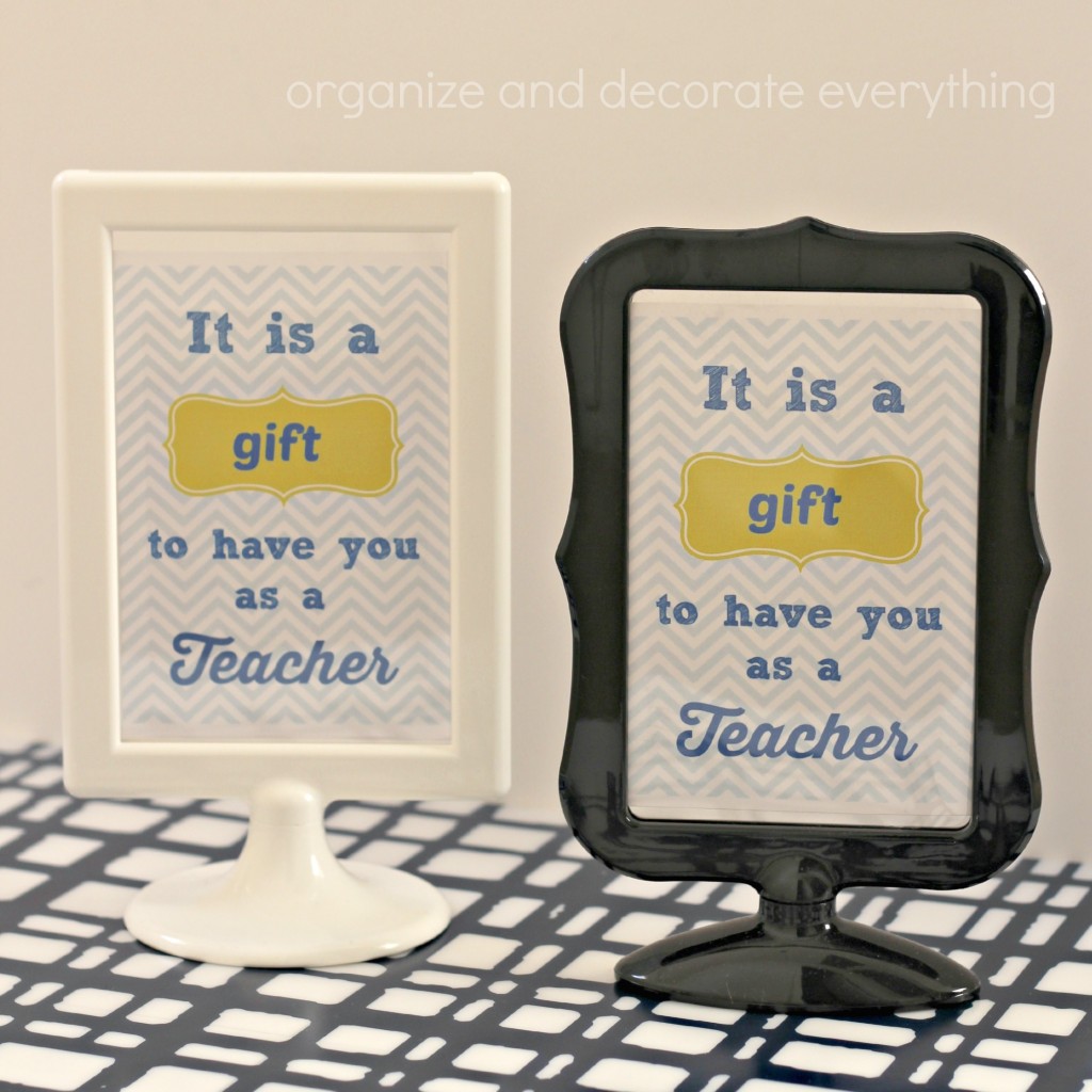 Teacher Appreciation Gift Card Frame and Printable