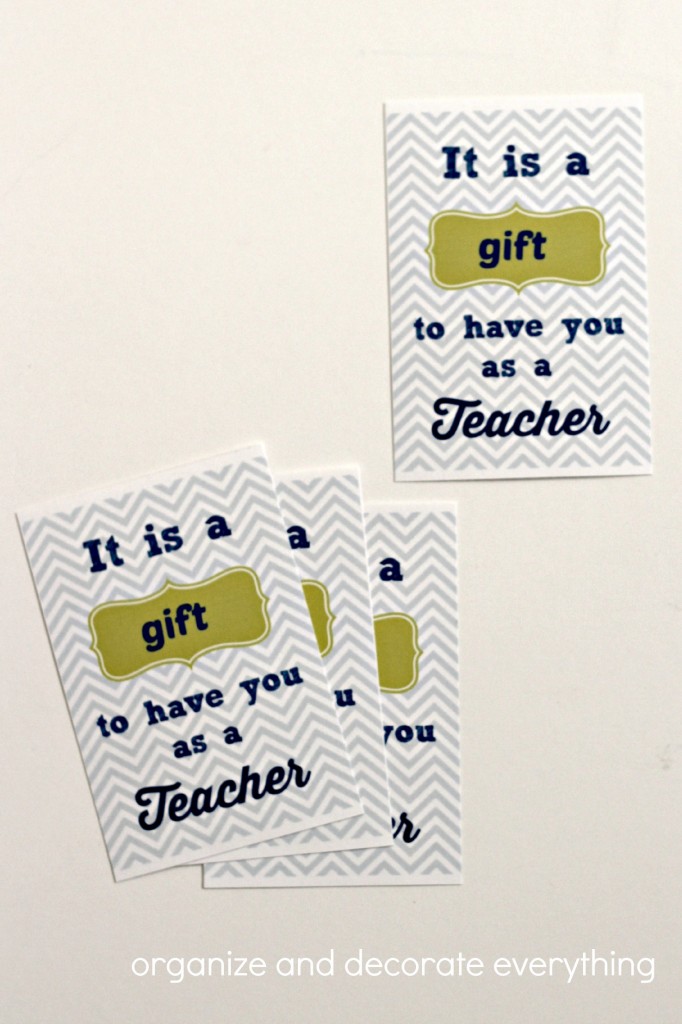 Teacher Appreciation Printable and Gift Card Idea - Organize and ...