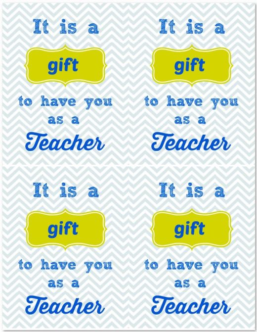 Teacher Appreciation Gift Card printables