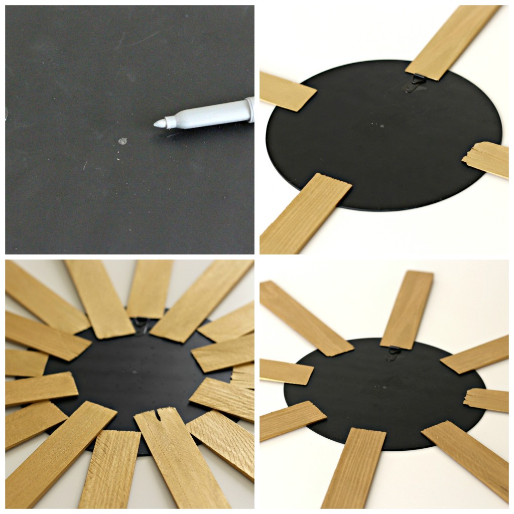 Wood Shim Sunburst Mirror assembly collage