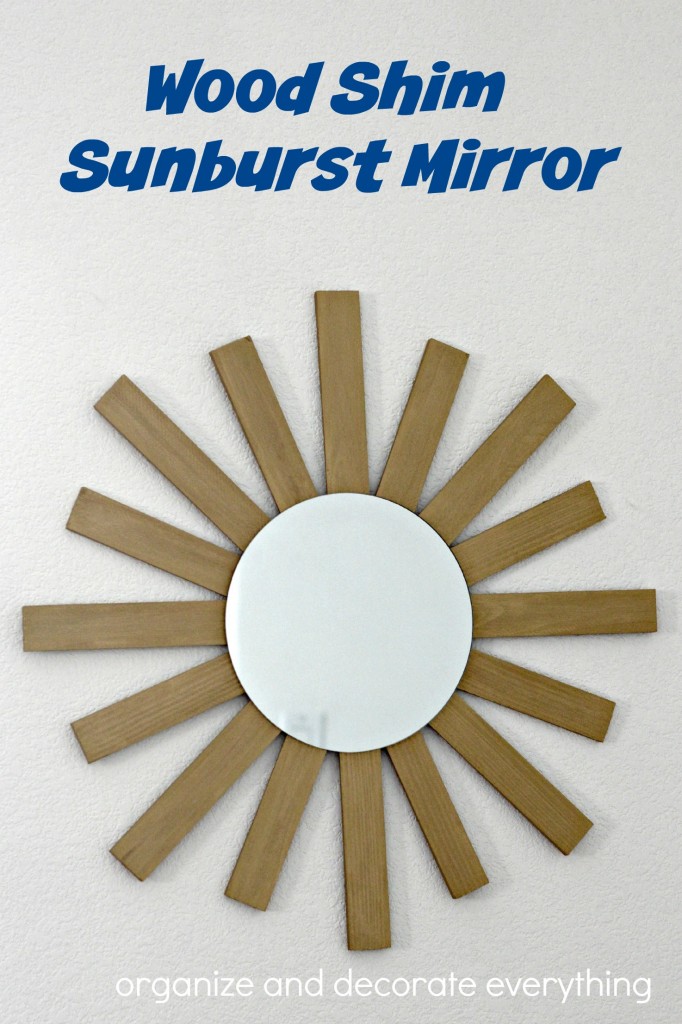 Wood Shim Sunburst Mirror- make your own mirror for a fraction of the cost using wood shims from the hardware store