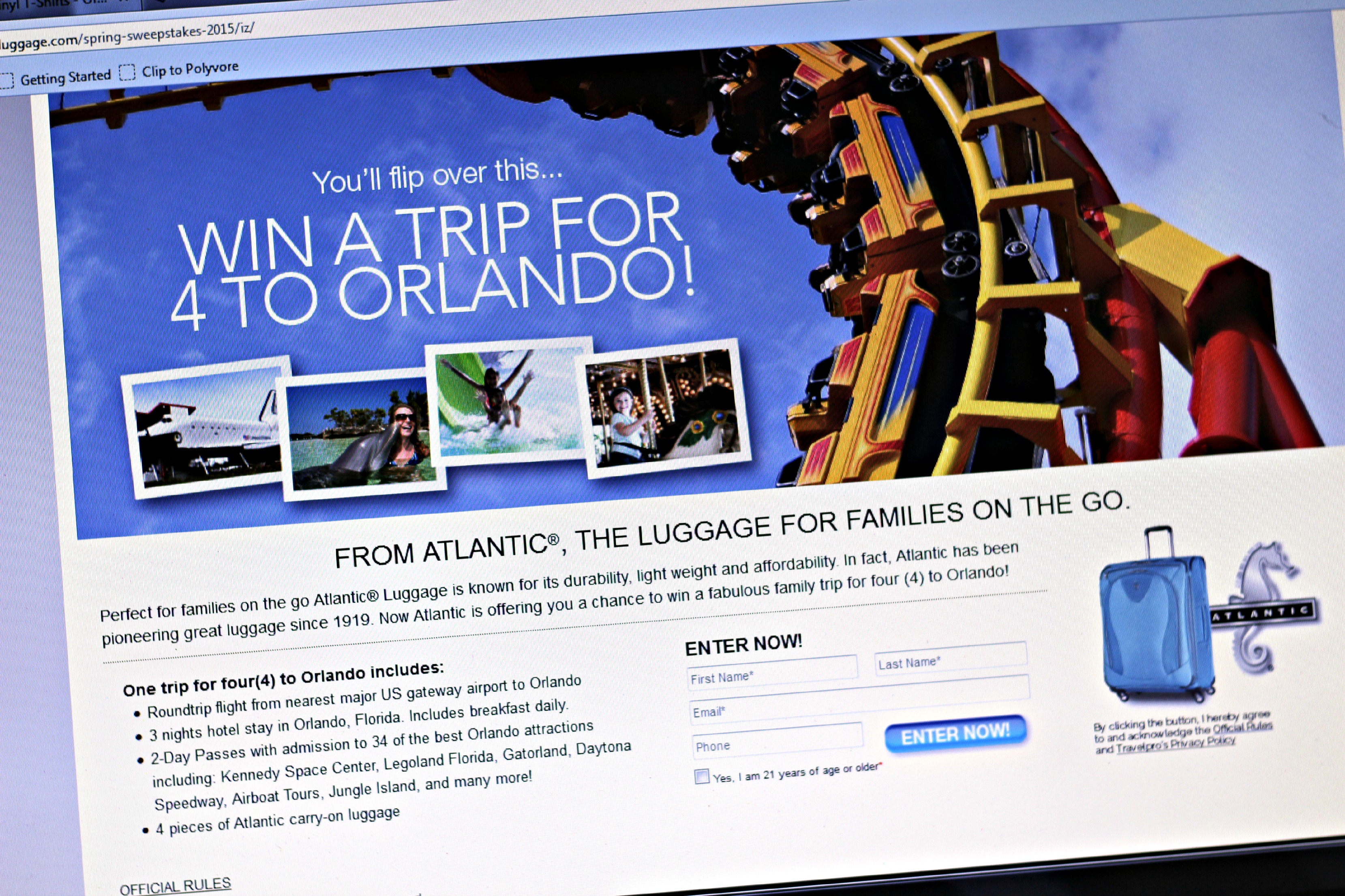 Win a Trip for Four to Orlando from Atlantic Luggage Organize and