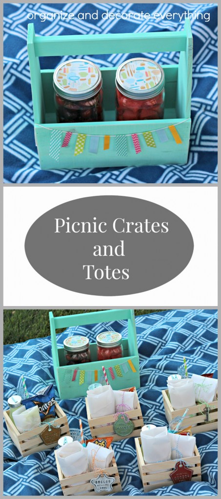 Individual Picnic Crates and Totes are perfect for Summer picnics at the park