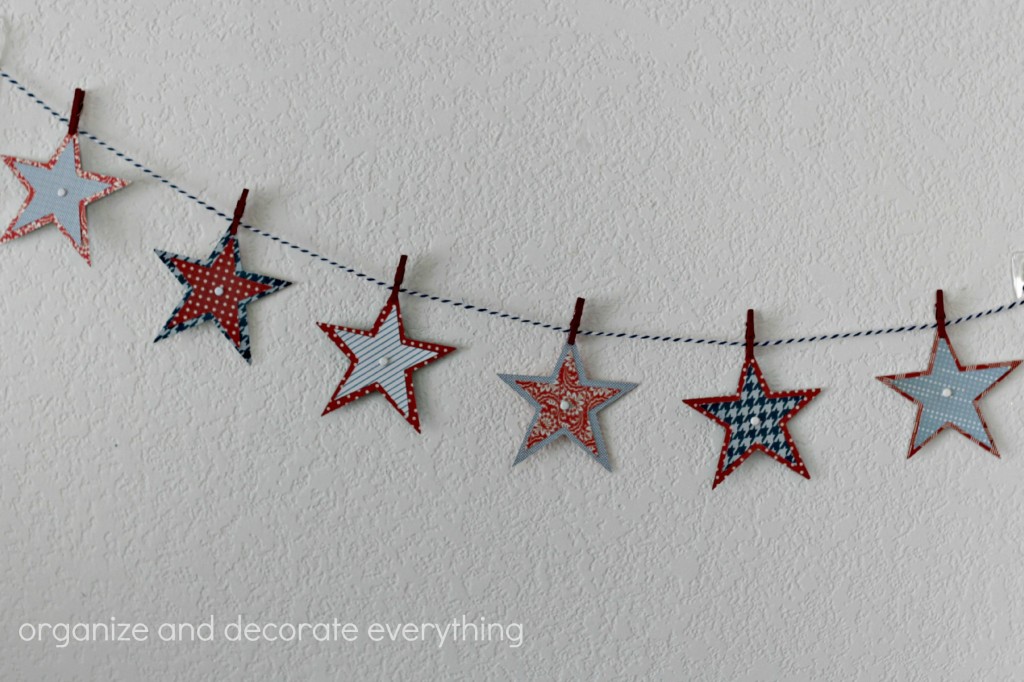 Patriotic Mantel star garland