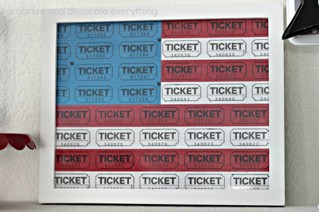 Patriotic Mantel tickets flag
