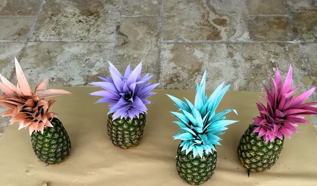 Fruit Decor Painted Pineapples