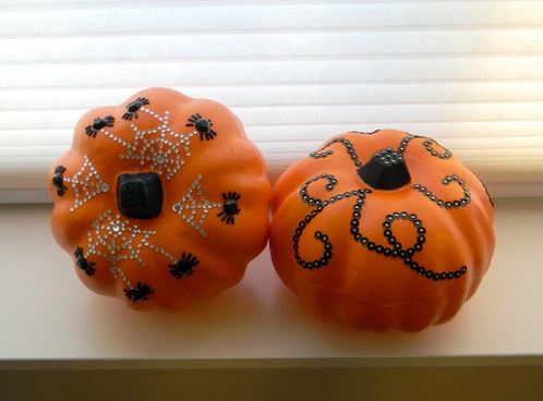 Crystal and Sequin Pumpkins