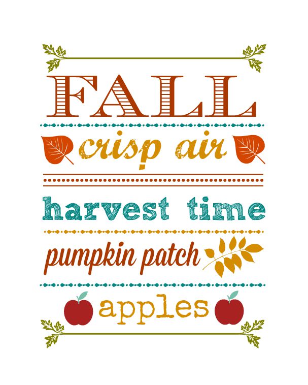 Fall Word Art Printable