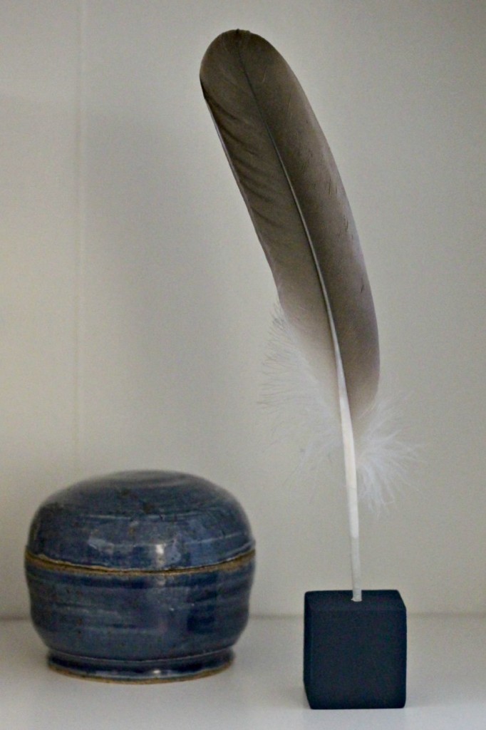 Feather Art with pottery.1
