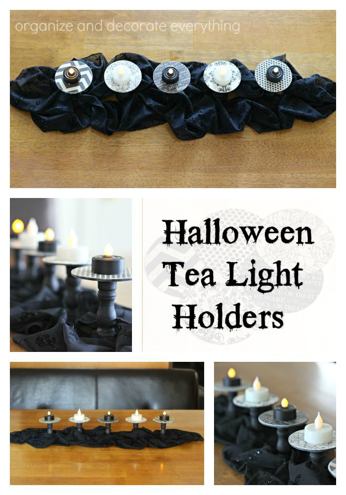 Halloween Black and White Tea Light Holders