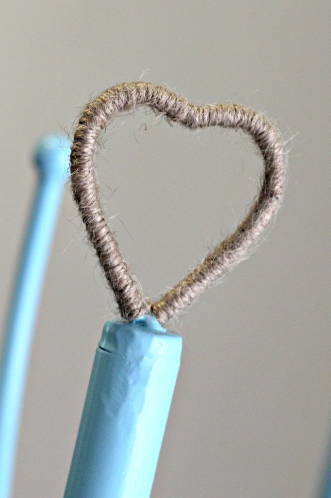 Pool Towel Rack rope wrapped heart.1