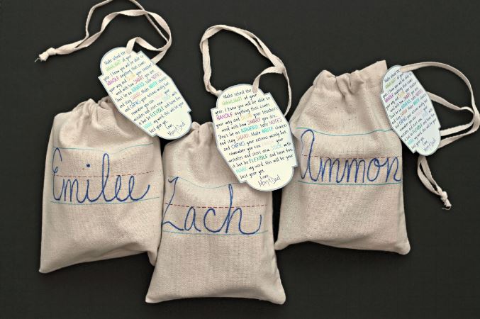 back to school gift bags with tags