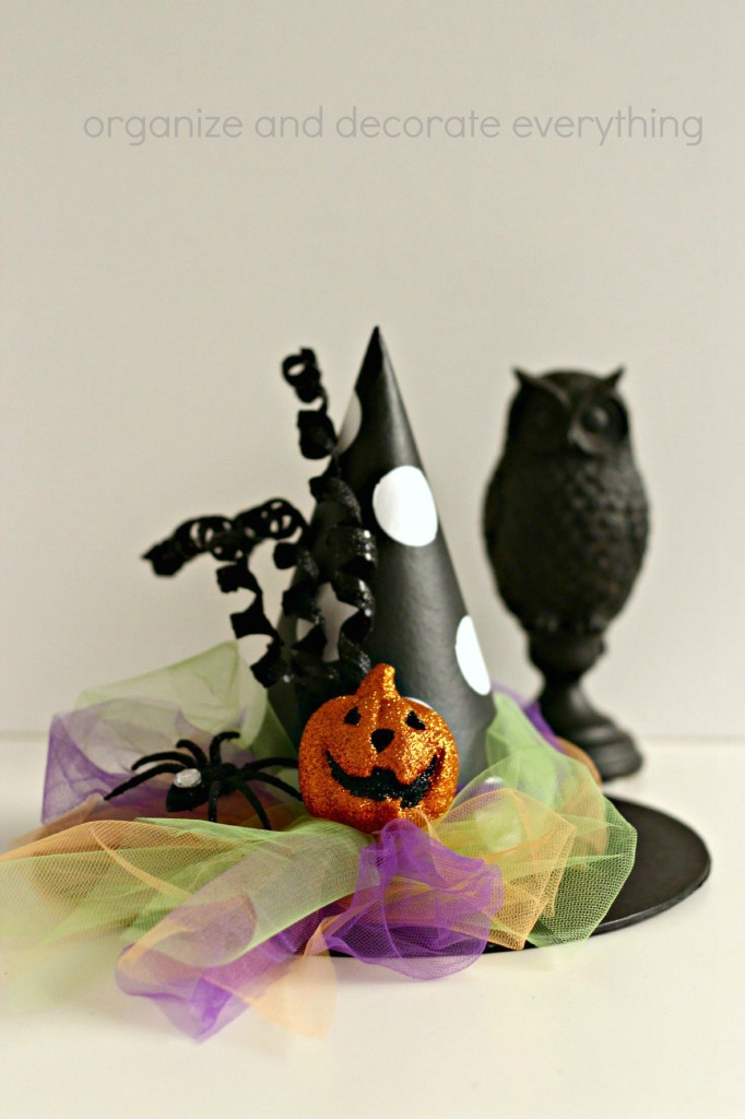 Halloween Witches Hat with owl and embellishments