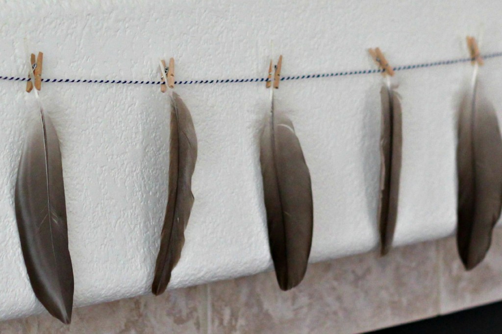 Hello Fall Mantel feather garland